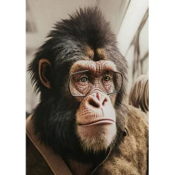 Tableau en verre Commuter Monkey 60x60cm><noscript><img width=