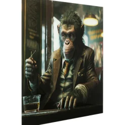 Tableau en verre Drinking Monkey 100x100cm>KARE Design Hot