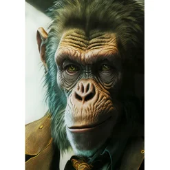 Tableau en verre Drinking Monkey 100x100cm><noscript><img width=