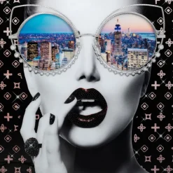 Tableau en verre encadré NY View 120x120cm>KARE Design New