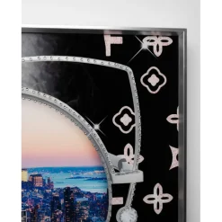 Tableau en verre encadré NY View 120x120cm><noscript><img width=