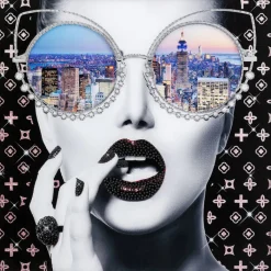 Tableau en verre encadré NY View 80x80cm>KARE Design Outlet
