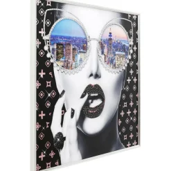 Tableau en verre encadré NY View 80x80cm>KARE Design Outlet