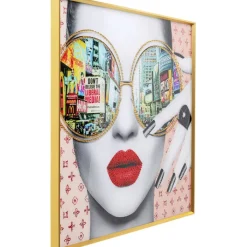 Tableau en verre encadré Times Square View 80x80cm>KARE Design Clearance