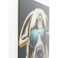 Tableau en verre Fashion Dog 60x80cm><noscript><img width=