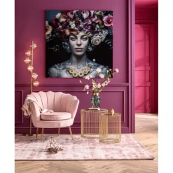 Tableau en verre Flower Art Lady 120x120cm><noscript><img width=
