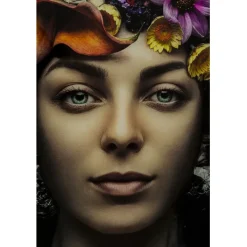 Tableau en verre Flower Art Lady 120x120cm><noscript><img width=