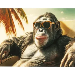 Tableau en verre Holiday Monkey 80x60cm>KARE Design Online