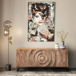 Tableau en verre Lady Butterfly 100x150cm><noscript><img width=