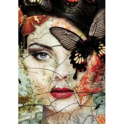 Tableau en verre Lady Butterfly 100x150cm><noscript><img width=