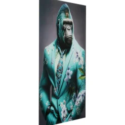 Tableau en verre Mister Gorilla bleu 60x90cm>KARE Design Online
