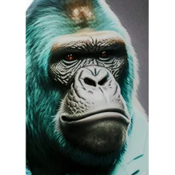 Tableau en verre Mister Gorilla bleu 60x90cm><noscript><img width=