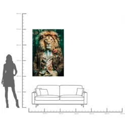 Tableau en verre Mister Lion 150x100cm><noscript><img width=