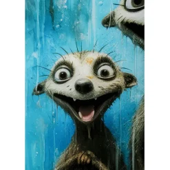 Tableau en verre Singing Meerkats 60x80cm><noscript><img width=