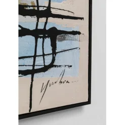 Tableau encadré Dust bleu 100x100cm><noscript><img width=