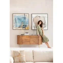 Tableau encadré Dust gris 100x100cm>KARE Design Outlet