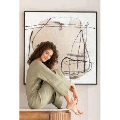 Tableau encadré Dust gris 100x100cm><noscript><img width=