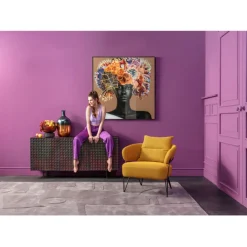 Tableau encadré Flower Hair 120x120cm>KARE Design