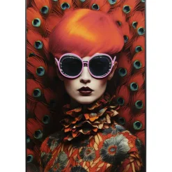 Tableau encadré LED Fancy Red Lady 120x80cm><noscript><img width=