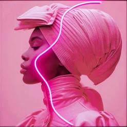 Tableau encadré LED Pink Woman 80x80cm>KARE Design Hot