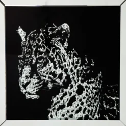 Tableau encadré Miroir Leopard 80x80cm>KARE Design Discount