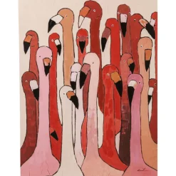Tableau sur toile Flamingo Meeting 90x120cm>KARE Design