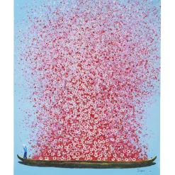 Tableau sur toile Flower Boat bleu-fuchsia 80x100>KARE Design New