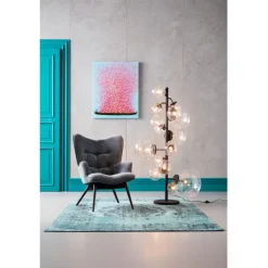 Tableau sur toile Flower Boat bleu-fuchsia 80x100><noscript><img width=