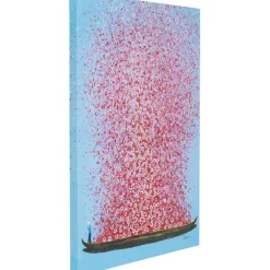 Tableau sur toile Flower Boat bleu-fuchsia 80x100><noscript><img width=