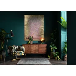 Tableau sur toile Flower Boat doré-fuchsia Pink><noscript><img width=