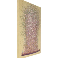 Tableau sur toile Flower Boat doré-fuchsia Pink><noscript><img width=