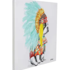 Tableau sur toile Headdress Dog 80x80cm><noscript><img width=