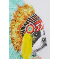 Tableau sur toile Headdress Dog 80x80cm><noscript><img width=