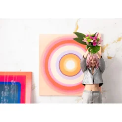 Tableau sur toile Tendency Circle rose 120x120cm><noscript><img width=