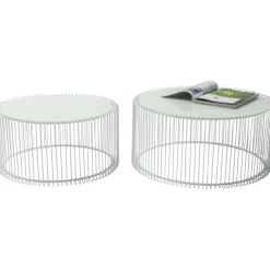 Tables basses Wire blanches (set de 2)>KARE Design Outlet