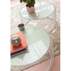 Tables basses Wire blanches (set de 2)><noscript><img width=
