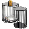 Tables d appoint Wire Cut Out noir (2/Set)>KARE Design Online