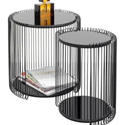 Tables d appoint Wire Cut Out noir (2/Set)>KARE Design Online