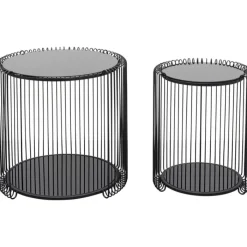 Tables d appoint Wire Cut Out noir (2/Set)><noscript><img width=