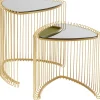 Tables d appoint Wire Triangle doré (2/Set)>KARE Design Clearance