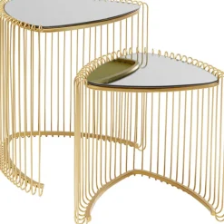 Tables d appoint Wire Triangle doré (2/Set)>KARE Design Clearance