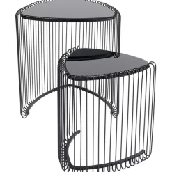 Tables d appoint Wire Triangle noir (2/Set)>KARE Design