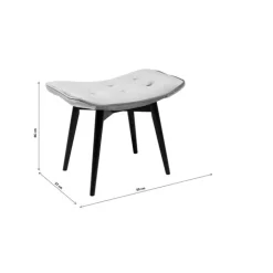 Tabouret Black Vicky velours gris 46x59cm><noscript><img width=