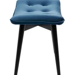 Tabouret Black Vicky velours bleu pétrole 59x37cm><noscript><img width=