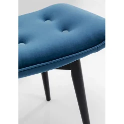 Tabouret Black Vicky velours bleu pétrole 59x37cm><noscript><img width=