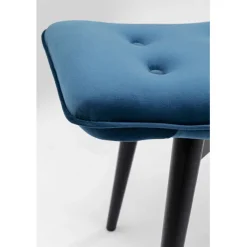 Tabouret Black Vicky velours bleu pétrole 59x37cm><noscript><img width=