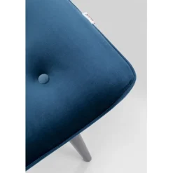 Tabouret Black Vicky velours bleu pétrole 59x37cm><noscript><img width=