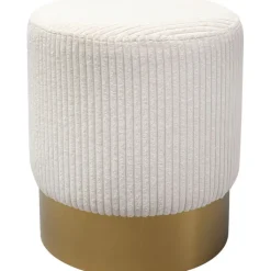 Tabouret Cherry Beige velours cotelé laiton Ø35cm>KARE Design Hot