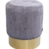 Tabouret Cherry Grey velours cotelé laiton Ø35cm>KARE Design