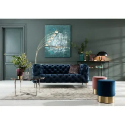 Tabouret Cherry vieux rose laiton Ø35cm><noscript><img width=